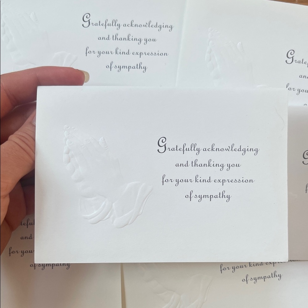White Sympathy Thank You Cards